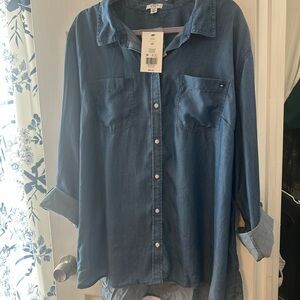 crown & ivy Blue Button Down Shirt